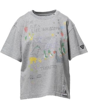 Maison Mihara Yasuhiro Illustration-Print T-Shirt - Grey