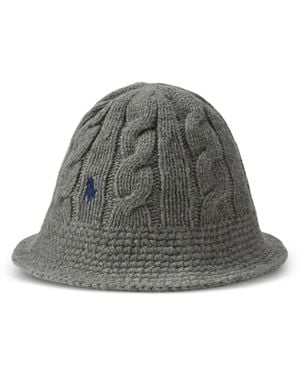 Polo Ralph Lauren Sombrero de pescador de punto de ochos - Gris