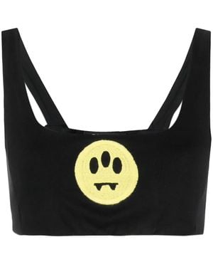 Barrow Cropped-Top Mit Smiley-Gesicht - Schwarz