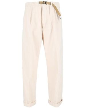 White Sand Belted Pleated Pants - White