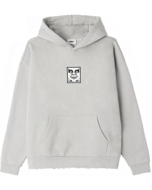 Obey Graphic-Print Hoodie - Grey