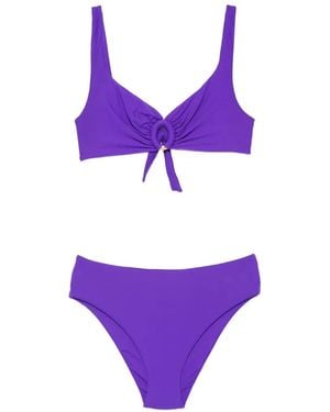 Fisico Geknoteter Bikini Mit Ringdetail - Lila