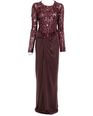 Elisabetta Franchi Sequin-embellished Maxi Dress - パープル