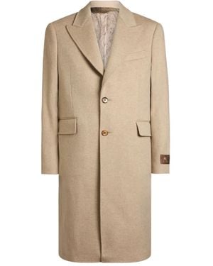 Etro Single-Breasted Coat - Natural