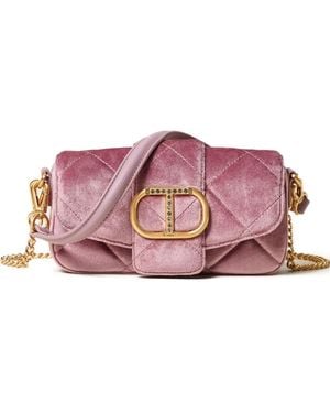 Twinset Amie Quilted Jewel-Embellished Bag - Pink