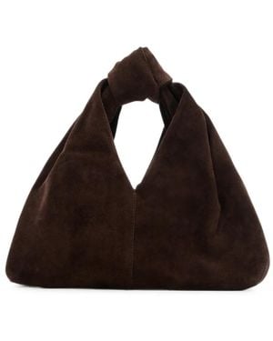 Loeffler Randall Helga Knot-Detail Suede Tote Bag - Black