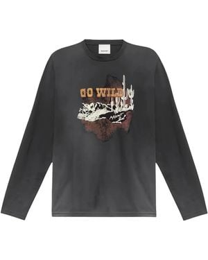 Isabel Marant T-Shirt Imprimé À Manches Longues - Noir
