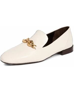 Tory Burch Jessa Horsebit Leather Flat Loafers - Natural