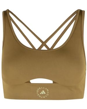adidas By Stella McCartney カットアウト スポーツブラ - メタリック