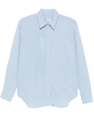 Hunza G Oversized Seersucker Shirt - Blue