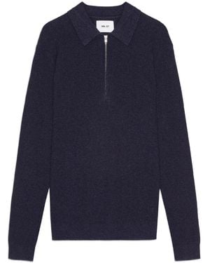 NN07 Hansie Pullover mit Polokragen - Blau