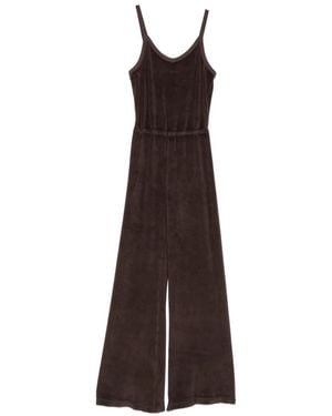 Suzie Kondi Elma Velour Wide-Leg Jumpsuit - Brown