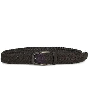 ZEGNA Braided Leather Belt - White