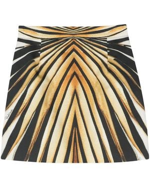 Roberto Cavalli Ray Of-Print Mini Skirt - Metallic