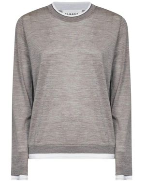P.A.R.O.S.H. Fein Gestrickter Pullover Im Layering-Look - Grau