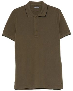Tom Ford Polo Con Cuello De Pico - Verde