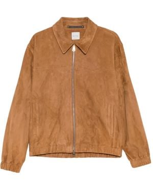 Paul Smith Oversized Suede Leather Jacket - Brown