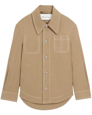Ami Paris Buttoned Worker Jacket - Natural