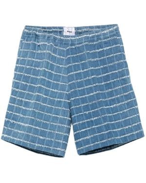 Bonsai Shorts Denim A Quadri - Blu