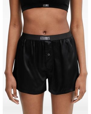 MM6 by Maison Margiela Logo-Patch Button-Front Pajamas - Black