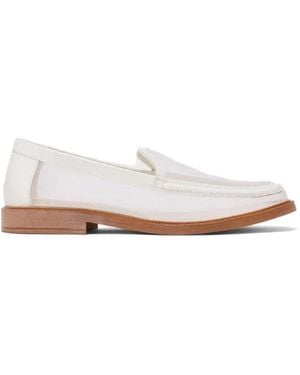 Maje X Blanca Miró Leather-Trim Loafers - White