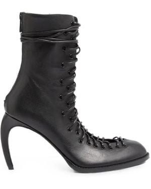 Ann Demeulemeester Lace-Up Ankle Boots - Black