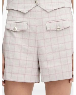 Morgan Sholof Button Plaid Shorts - Grey