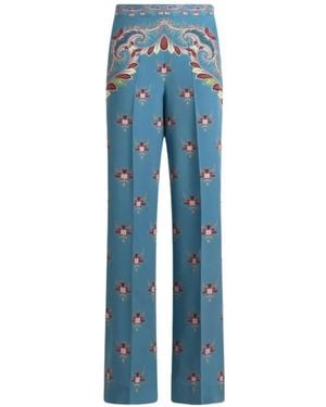 Etro Floral Paisley Trousers - Blue