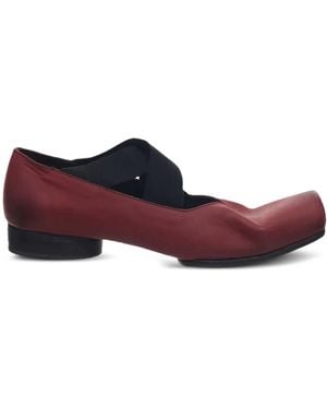 Uma Wang Elastic-Band Leather Ballet Flats - Purple