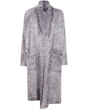 Avant Toi Cardigan im Metallic-Look - Grau