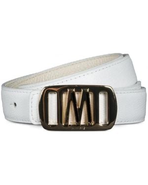 Moorer Hepsie Reversible Two-Tone Leather Belt - White