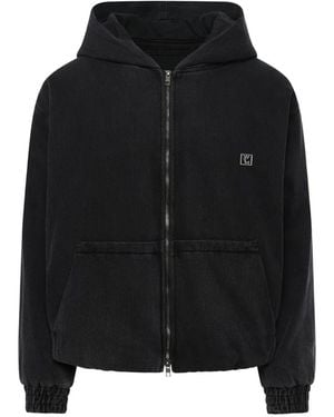 WOOYOUNGMI Dyed Denim Hoodie - Black