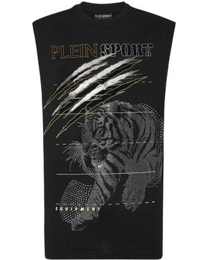 Philipp Plein Tiger-Motif Tank Top - Black