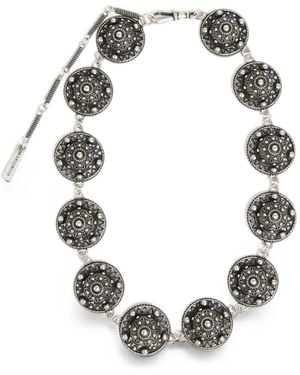 Ann Demeulemeester Beaded-Detail Filigree Necklace - Metallic