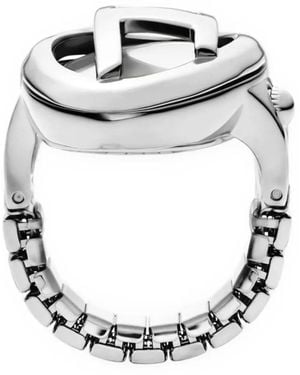 DIESEL D-Era Stainless Steel Ring Watch - White