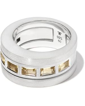 Tom Wood Anello Double Arch Con Quarzo - Bianco
