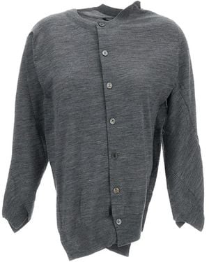 Junya Watanabe Asymmetric Button-Up Cardigan - Grey