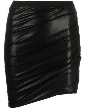 Rick Owens Jade High-Shine Draped Miniskirt - Black