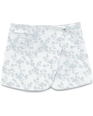 Coperni Minirock mit Jacquard-Blumenmuster - Weiß