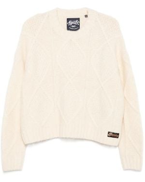 Superdry Diamond-Knit Jumper - Natural
