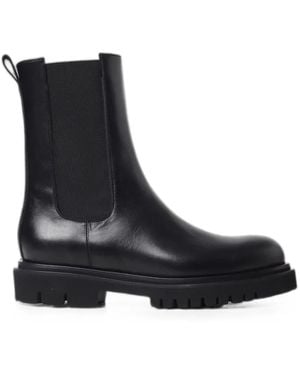 Anna F. Bottines En Cuir - Black