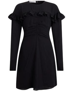 Philosophy Di Lorenzo Serafini Ruffled-Trim Ruched Dress - Black