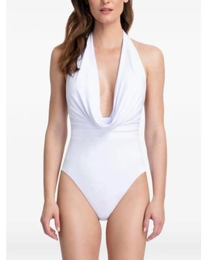 Gottex Halterneck Draped Swimsuit - White