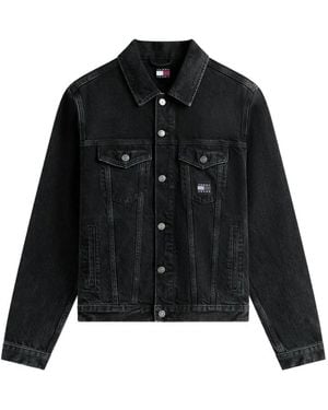 Tommy Hilfiger Ryan Back Logo Buttoned Denim Jacket - Black