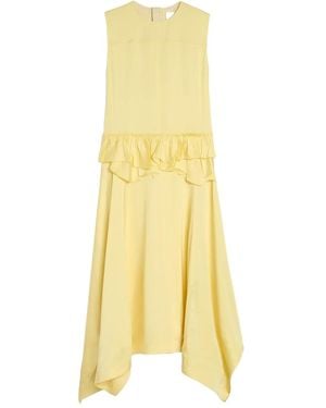 Jil Sander Ruffle-Detail Asymmetrical Dress - Yellow