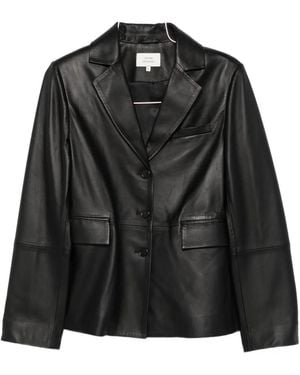 Loulou de Saison Aldo Notched-Lapel Leather Jacket - Black
