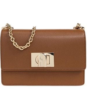 Furla Chain Padlock Tote Bag - Brown