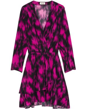 Zadig & Voltaire Rogers Silk Mini Dress - Purple