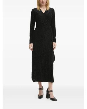 Never Fully Dressed Leopard-Print Wrap Dress - Black