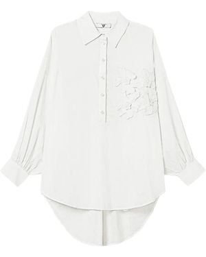 Twinset Floral-Appliqué Shirt - White